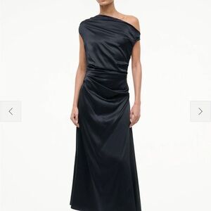 STAUD Phare Silk Dress Black